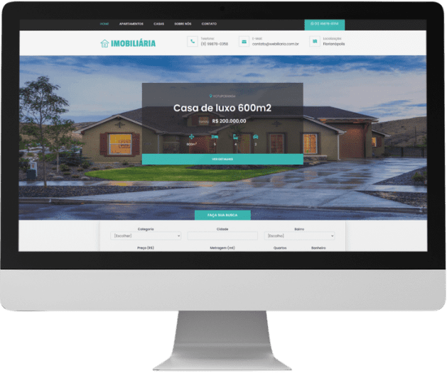 Site de imóveis no desktop